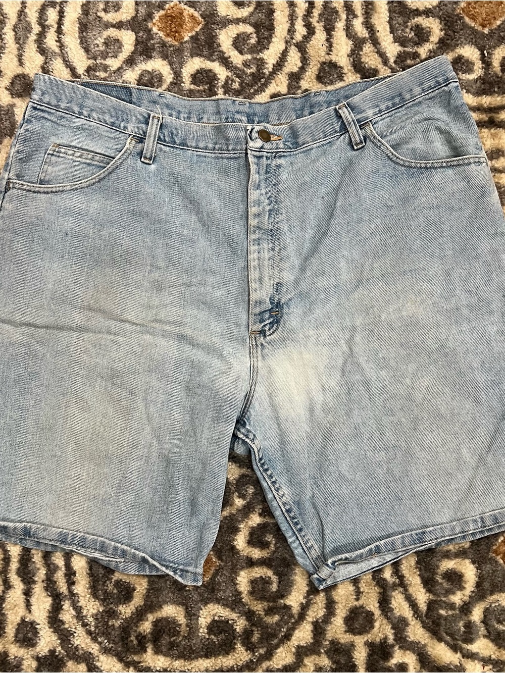 Vintage Wrangler Mens Size 42 Faded Blue Denim Jean Shorts Jorts Y2K Dad Core